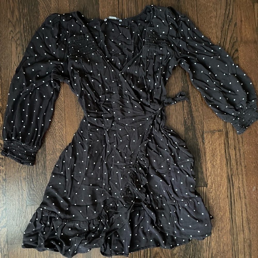 American eagle polka dot wrap dress